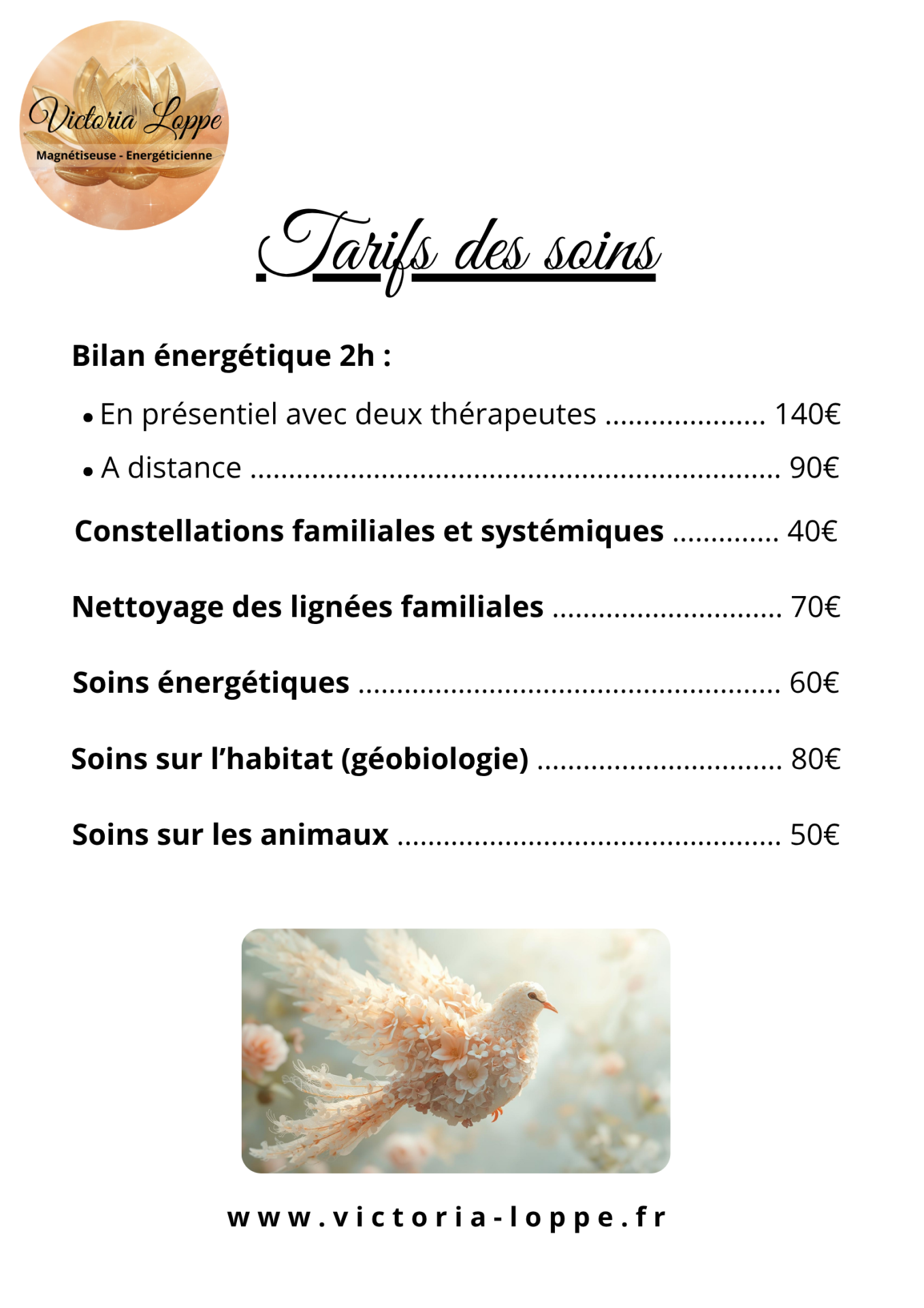 Tarifs des soins
